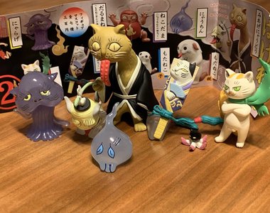 《妖怪貓扭蛋第二彈》伊藤潤二的老婆「石黑亞矢子」畫的「妖怪貓」繪本立體化