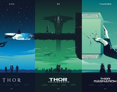 藝術家Rico Jr為《雷神索爾》《美國隊長》《鋼鐵人》以及《復仇者聯盟》設計了可合併酷炫海報