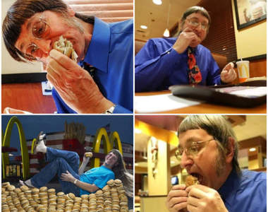 ㄧ年吞掉14萬個《金氏世界紀錄吃漢堡保持人》如此有毅力厲害了....