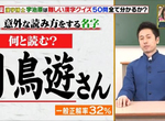 綜藝節目考考《日本人讀不出的漢字姓氏》只有動畫迷覺得超簡單…… 綜藝節目考考《日本人讀不出的漢字姓氏》只有動畫迷覺得超簡單……