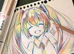 《大創虹色鉛筆》繪出色彩繽紛的初音好感動❤ 《大創虹色鉛筆》繪出色彩繽紛的初音好感動❤