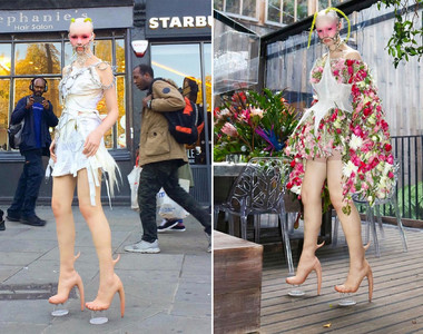 《人皮高跟鞋》加拿大品牌「大便」作品看起來跟腳是一體的