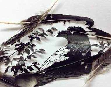 《羽毛的剪紙藝術》這樣也可以嗎沒錯這樣也可以XD