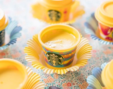 日本星巴克《芒果百香果口味布丁杯》酸酸甜甜的清爽果香滋味