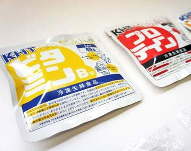 《偽營養補充品的刺身》包裝標示的營養素　全都用真正的生魚片來為你補充