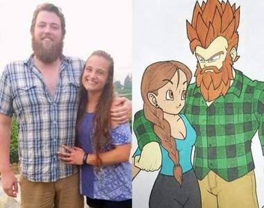 男人的浪漫《藝術家用各種動漫畫風跟女友示愛》親愛的我們一起當賽亞人吧~