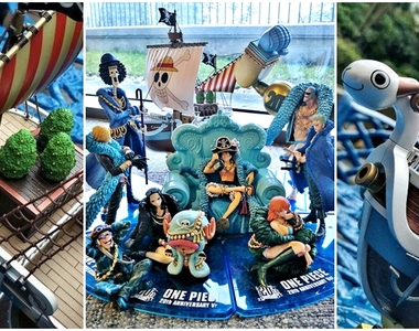 超豪華☆《航海王20週年》紀念插圖立體化模型,《草帽海賊團》大集合 x 超合金前進梅利號