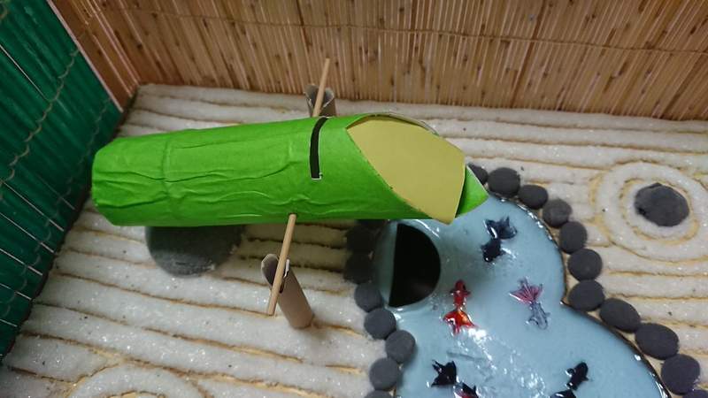 只花一天做出來 日本庭園風存錢筒 人機一體的妹妹完成的暑假作業模型超厲害