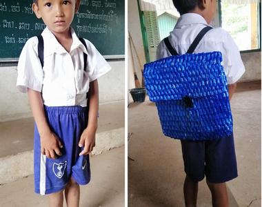 把拔用愛手做的《尼龍繩編織書包》完成度之高完全可以放在精品店販售啊