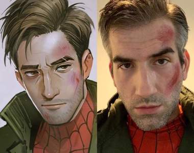 根本本人阿《蜘蛛人：新宇宙Cosplay》彼得·B·帕克的中年肥肚神還原讓人大讚太像啦～