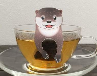 這我還不喝爆《水獺茶包》每天teatime都好想被它萌萌的盯著看^ω^