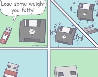 這就是我們的使用行為阿《電腦日常插畫》原來3.5磁片減肥後會變成記憶卡w