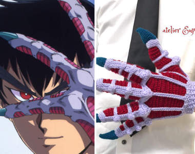 網友手工針織《靈異教師神眉鬼手手套》宇宙天地賜我力量，降魔伏妖迎來曙光