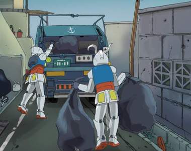 《鋼彈的日常》機動戰士老百姓就跟你我一樣時間到了要去倒垃圾XD