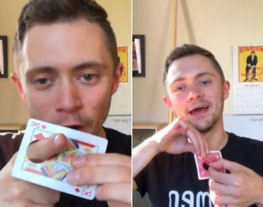 街頭魔術師《盧卡加倫(Luca Gallone)》你以為這張撲克牌有打洞但其實沒有XD