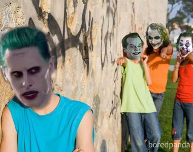 《小丑》meme超有梗 所有小丑集合起來霸凌《自殺突擊隊》的小丑了