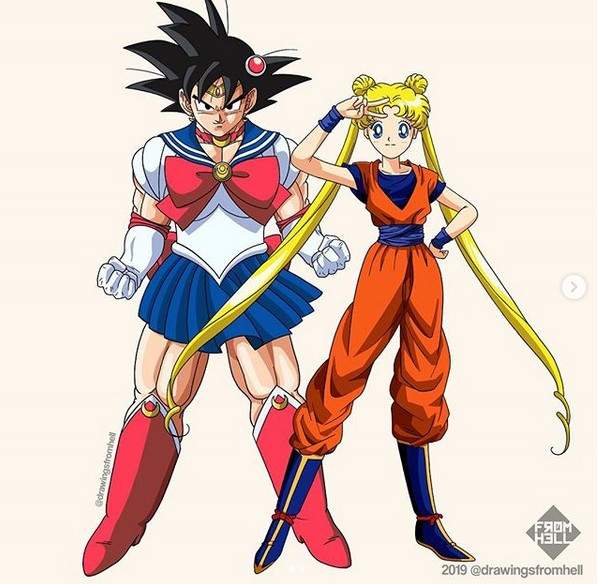 服裝互換《七龍珠×美少女戰士》現在我開始覺得天津飯的衣服簡直棒呆了(●♡∀♡) - 圖片1 服裝互換《七龍珠×美少女戰士》現在我開始覺得天津飯的衣服簡直棒呆了(●♡∀♡) - 圖片1