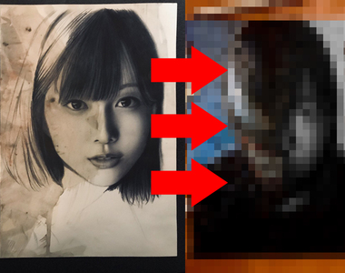 大學生畫家在畫《渡邊理佐》時,不小心把咖啡打翻,乾脆讓她變身成「猛毒」