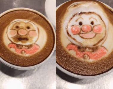 咖啡杯裡的換臉手術《麵包超人拉花》超有創意的拿鐵拉花引發瘋傳...