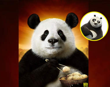 《如果卡通人物活在真實世界》那功夫熊貓就真的是一隻會武功的熊貓耶XD