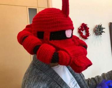 全覆式《夏亞專用薩克毛帽》紅色有角代表這個還三倍保暖