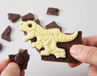 視覺衝擊《挖掘恐龍巧克力》打開包裝的瞬間會懷疑石油是恐龍化成的嗎？