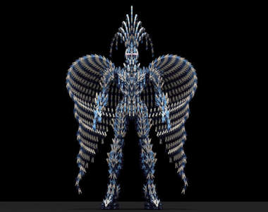 達人改造百元小物《用洗衣夾做成巨大機器人》你要說這像洗衣夾版的森巴舞服好像也說得通