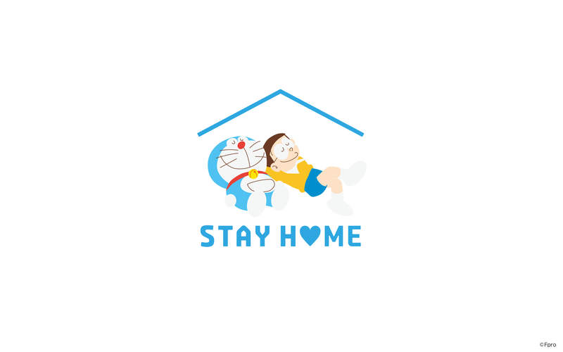 免費防疫桌布下載《哆啦A夢》兩種風格+六種版本的「Stay Home」張張都可愛 | 宅宅新聞