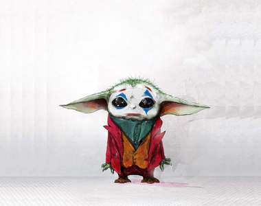 插畫師趣味描繪《尤達寶寶》小丑超人鋼鐵人,各種搭配各種超絕萌翻