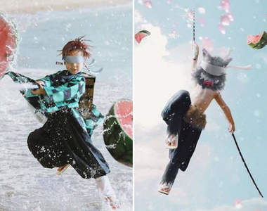 《把寶貝兒子打扮成鬼滅之刃角色》迷你版的炭治郎、伊之助、善逸小小一隻真可愛