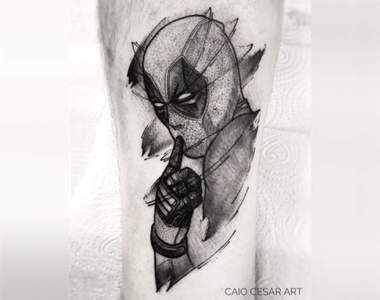 ACG刺青藝術《caiocesar_art》有點小害羞的死侍超故意也超可愛XD