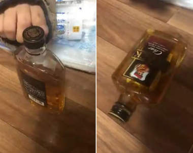 網友實驗《把威士忌瓶弄倒會發出可愛的聲音》感覺很有趣但...我試不出來XD