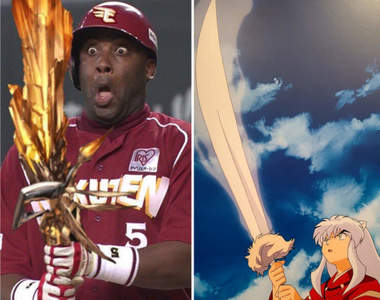 《跟球棒講話的棒球選手們》看上去就像是兩人有好多話可以講一樣