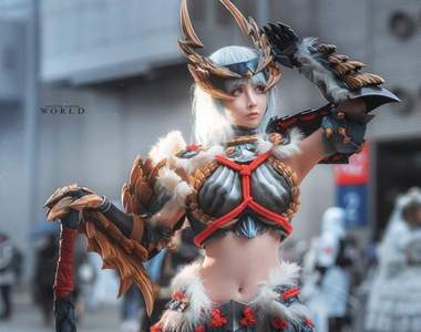 魔物獵人世界《雷狼龍最正女獵人》妹子cosplay好想跟她一起去狩獵