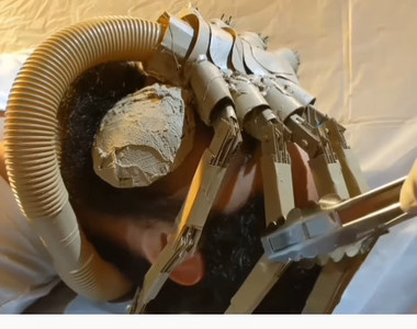 粉絲製作《低成本異形影片》看到洗衣機放水的塑膠管我就笑惹XD