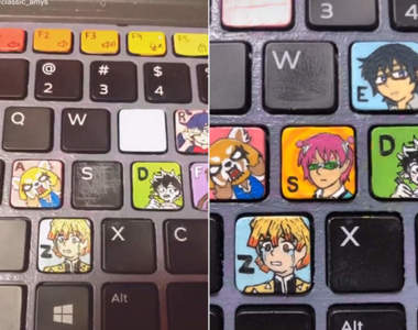 鍵盤修補大師《替糊掉的按鍵畫上動漫角色》不看還以為是用貼紙貼上去der