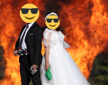 coser婚禮《爆破婚紗照》鏡頭前是頭也不回的煞氣表情，帥爆