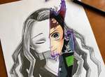 繪師創作《動漫人物分裂畫風》素描加上彩稿呈現出精彩的對比效果 繪師創作《動漫人物分裂畫風》素描加上彩稿呈現出精彩的對比效果