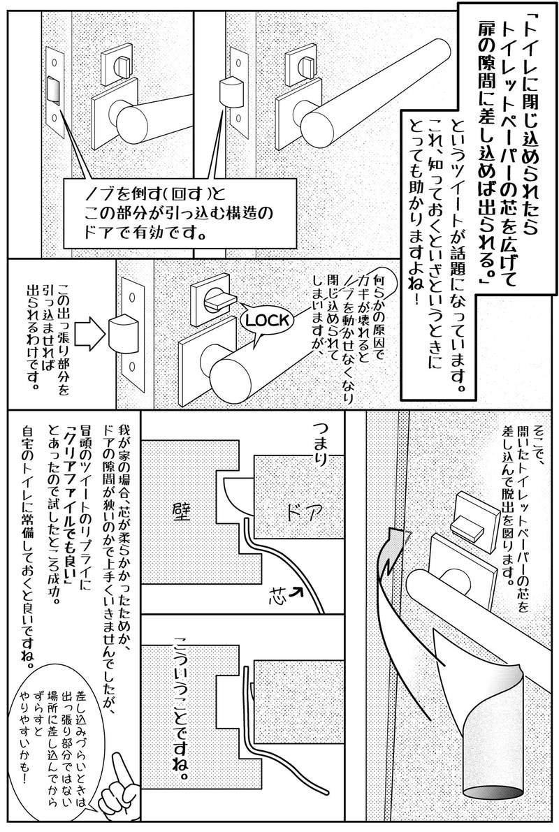 圖片5 《被反鎖在廁所裡的自救法》門把壞了出不去時,只要有衛生紙芯就可能成功脫逃!? | 宅宅新聞