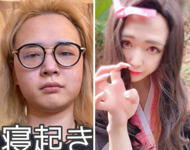 女裝男子挑戰《鬼滅之刃禰豆子cos》血鬼術爆發嗎?竟然比女孩還要女孩子