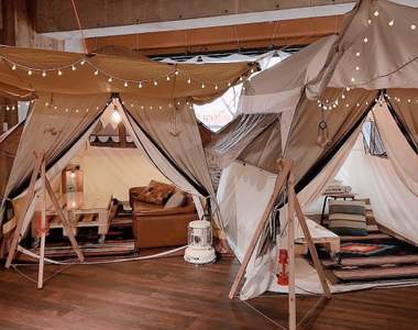 日本《帳篷咖啡廳》不需在意天氣更不用準備任何東西就能輕鬆享受露營氣氛