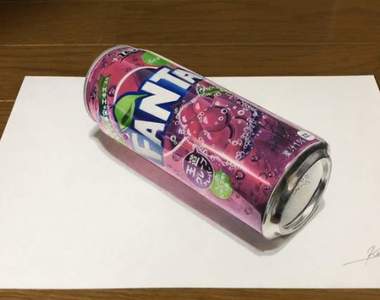 色鉛筆神人描繪《葡萄口味芬達汽水》像到讓你以為這是照片的精細度OMG