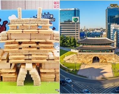  好吃又好玩～用餅乾堆砌《首爾名勝古跡》　挑戰你的手抖程度