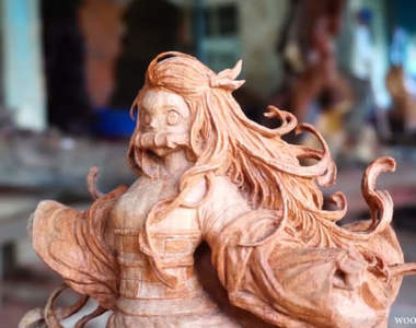 越南木雕職人製作《鬼滅之刃 禰豆子》動作栩栩如生加上頭髮細緻,這次的作品真的很強