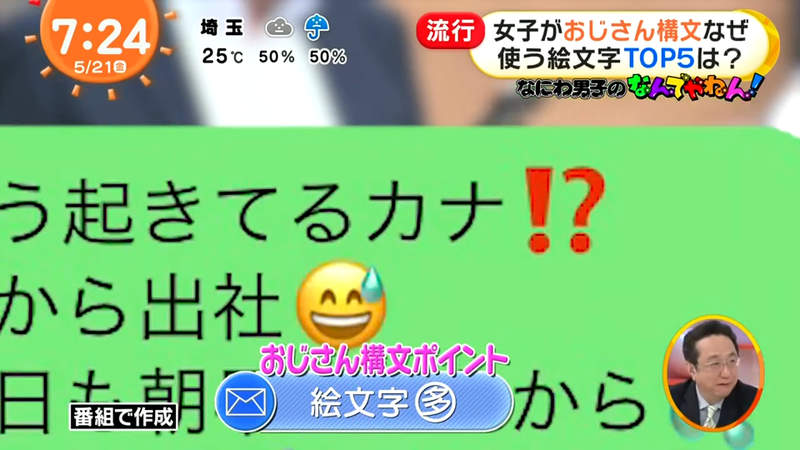 《超像大叔會用的表情圖示》日本年輕女性選出５大老氣圖示 文中「那個」越多就越像大叔？ | 宅宅新聞