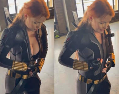 火辣cos黑寡婦《irine_meier》歐派太過雄偉導致拉鏈根本拉不上去(幫)