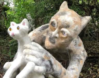 藝術家用貓毛做出《等身大貓人藝術》要是晚上看到可能會被它嚇出一身冷汗
