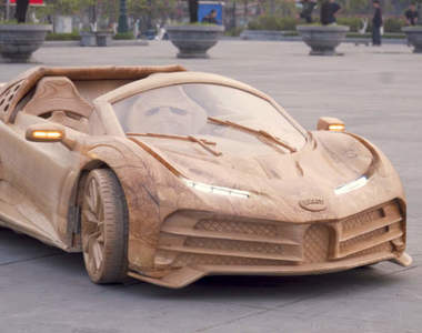 兒童千萬超跑《布加迪CR7》強者自製木質小車真的好拉風