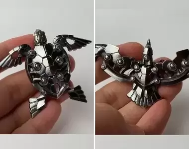 烏龜變形海鷗《金屬造型達人 坪島悠貴作品》像極了變形金剛的過程轉化超級酷