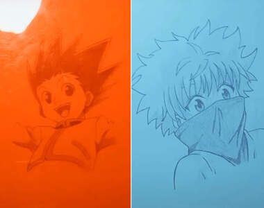 自古紅藍出CP《紅藍筆畫動漫角色》用色板區分顯現特別效果